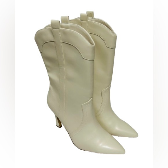 Madden Girl, Women's River Flare Heel Western Dress Booties, Size 10M Color Ecru - Picture 9 of 15